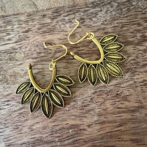 1.5 Inch Gold-tone Earring Set Boho Retro Dangle Drop Hook New